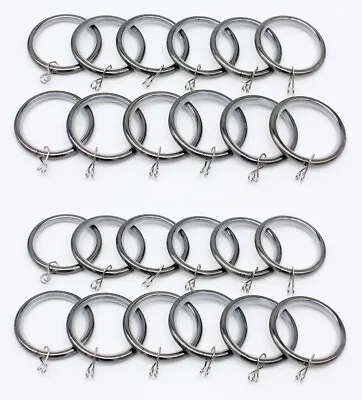 Pack Of 24 Swish Satin Steel Lined Metal Curtain Pole Rings For 28mm Dia Poles • £8.95