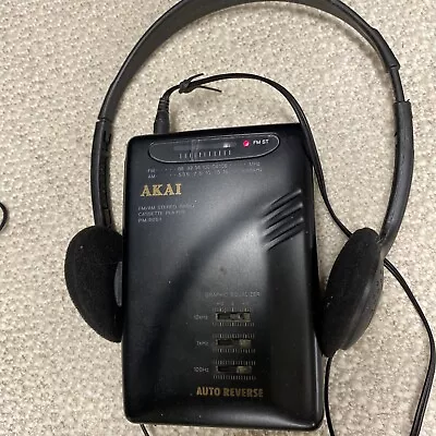 Akai Portable Stereo Cassette Player AM/FM With Headphones WORKS PM-R201. 759 • $25