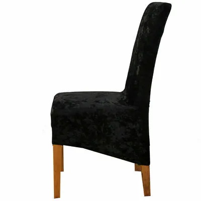 Crushed Velvet Dining Chair Covers Stretchable Protective Slipcover Home Decor S • £7.06
