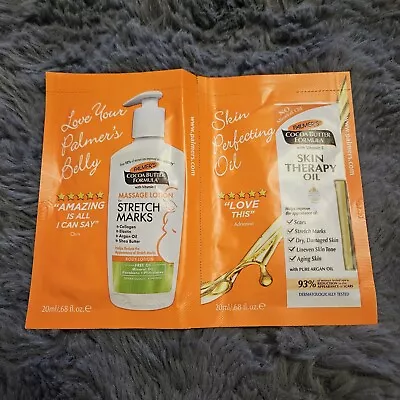 NEW Palmers Cocoa Butter Formula Massage Lotion And Skin Therapy Oil Samples • £2.99