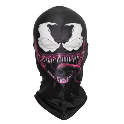 Venom Black Helmet Mask Helmet Marvel  Cosplay Balaclava Hero Cos Hood Halloween • $11.90