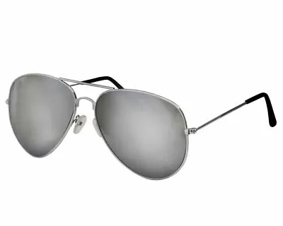 Silver Mirrored - Aviator Glasses Pilot Police Fancy Dress Rock/Pop Star Party • £2.75