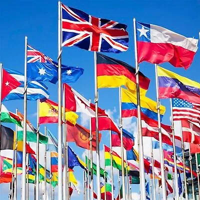 3ft X 2ft WORLD COUNTRY FLAGS - COMMONWEALTH GAMES - BEST QUALITY - WITH EYELETS • £3.75