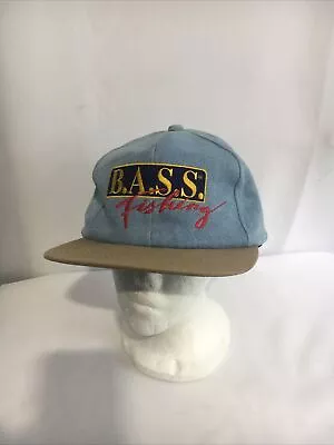 Vintage Bass Pro Shops Fishing Essentials Hat Embroidered Denim RARE Snapback • $22