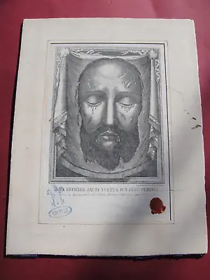Christian Rare Large 10x13 Relic 1800s Veil Of Veronica Sudarium COA • $3200