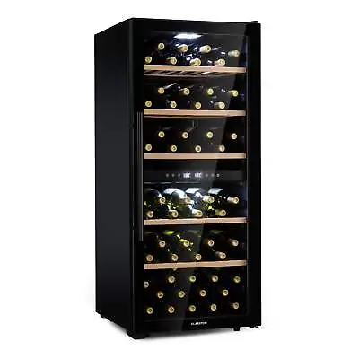 £1083.32 • Buy Wine Fridge Refrigerator Drinks Cooler 2 Zones 226 L 102 Bottles LED Touch Black