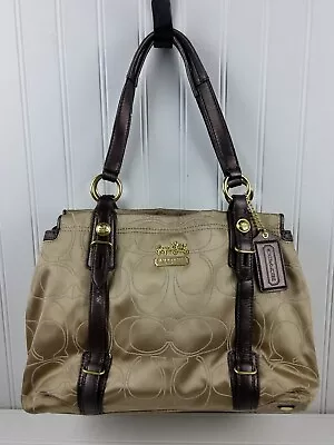 Coach Mia Signature Outline C Carryall Satchel Handbag Purse 15402 Brown • $44.99