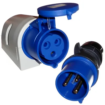 32 Amp Plug And Wall Or Machine Mount Socket 3 Pin 230V IP44 IEC/CEE Connector • £22.95