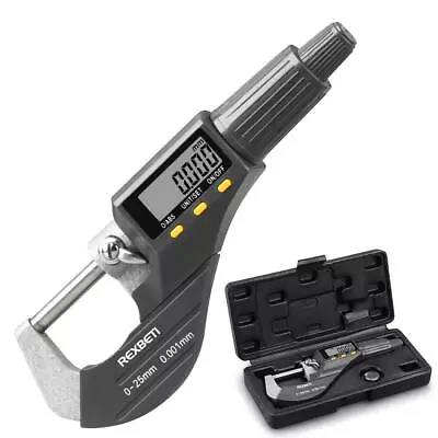 REXBETI Digital Micrometer Professional Inch/Metric Measuring Tools 0.00005 /... • $73.94