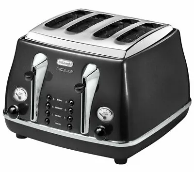 De'Longhi CTOM4003.BK 4 Slice Toaster Icona Micalite With Defrost Function • £49.99