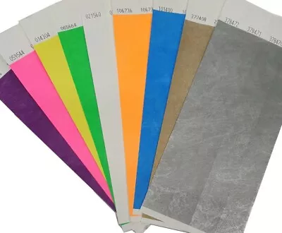 £8.99 • Buy Wristbands Plain Tyvek Paper Bracelets 25mm 1 Inch Choose Colours Event Bands