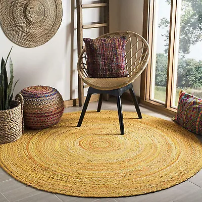 Handmade Rug Cotton Natural Space Rug Round Room Carpet Floor Mats Rug • $29.14