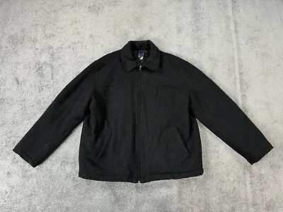 Gap Jacket Mens Extra Large Charcoal Wool Bomber Preppy Classic Winter Pea Coat • $18