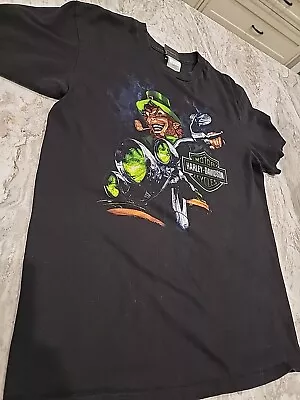 Hong Kong Harley Davidson Shirt Mens Large Black Motorcycle Leprechaun Shirt XL • $24.95