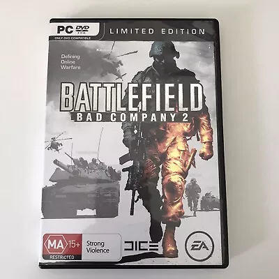 Battlefield Bad Cmpany 2 PC DVD EA MA15+ War Shooting Strategy 1 Disc Warfare • $16.95