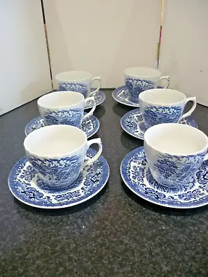 Vintage British Anchor Old Country Castles 6x Cups And Saucers • £25