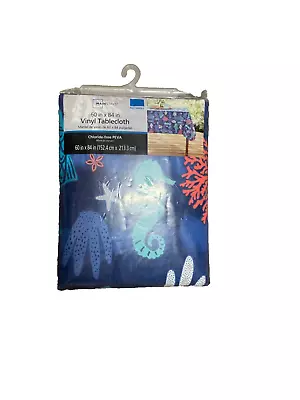 Summer Blue Sealife Rectangular Vinyl  Tablecloth (60 X84 Inches) • $14.99