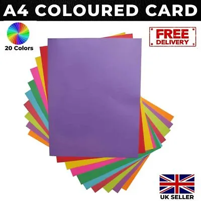 A4 Coloured Card 25 Or 50 Sheets Per Pack 260gsm Great Quality - 30 Colours • £5.49