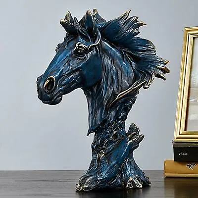 Retro Horse Head Figurine Animal Statue Resin Sculpture Abstract Ornament • £35.56