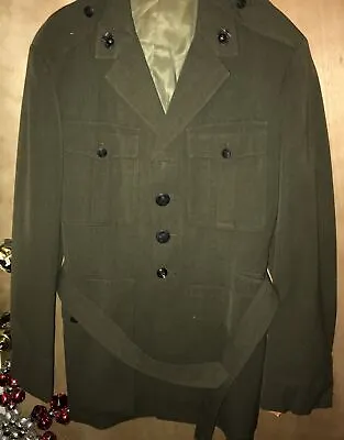 USMC Marine Corps Green Wool Service Jacket Coat Excellent Condition Dry Cleaned • $27.80