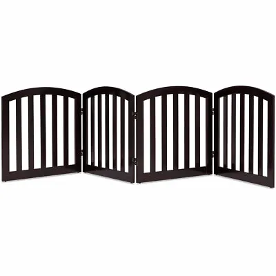 £47.99 • Buy 4-Panel Wooden Dog Gate Freestanding Pet Fence Baby Folding Safety Barrier