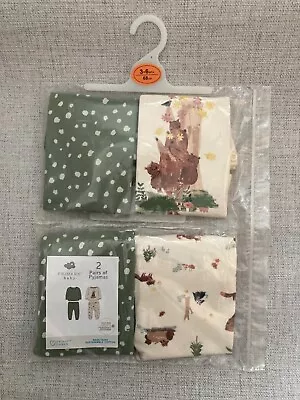 BNWT Primark Baby Girls Woodland Pyjamas 2 Pack Size 3-6 Months • £5