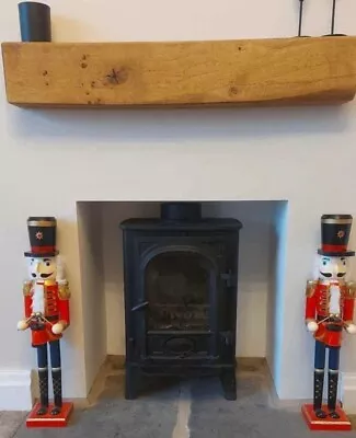 SOLID OAK MANTEL BEAM FIREPLACE MANTLEPIECE Wood Lintel Log Burner Mantle Shelf • £99