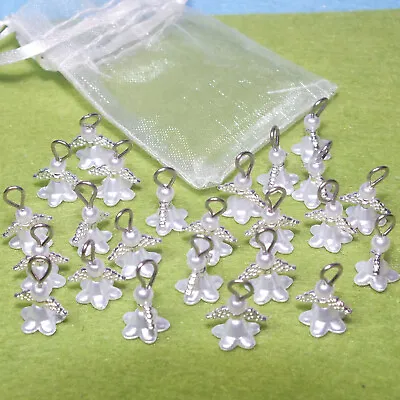 24 Mini Flower Guardian Angel / Fairy Handmade Charms - Wedding Favours Crafts • £2.70