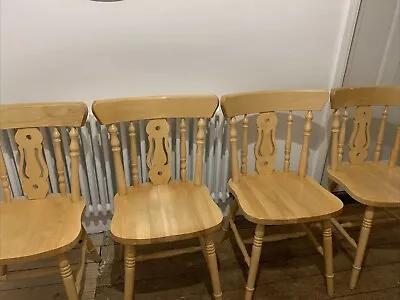 Fiddleback Chairs X 4 Farmhouse Chairs Free Local Delivery • £60