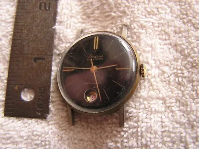 Vintage Lucerne Calendar Watch Black Dial  • $29.99