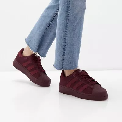 Adidas Originals Superstar XLG Women’s Sneaker Athletic Shoe Maroon Trainer #377 • $74.95