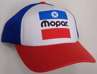 Hat Cap Licensed Mopar M Logo Trucker Printed Blue Mesh CF • $19.99