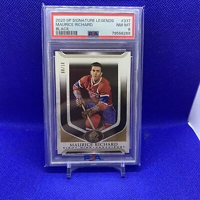 2020-21 Sp Signature Legends Black /10 Maurice Richard Psa 8 #337 • $292.64