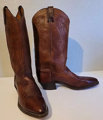 Vintage Dan Post Men's Western Leather Boots Made In Usa Size 9 Med. • $61.88