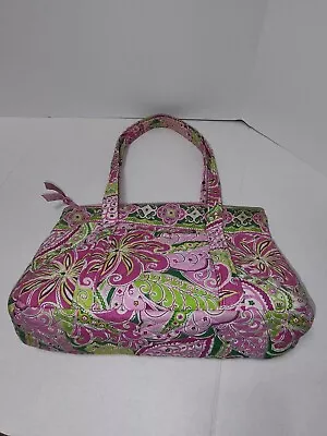 Vera Bradley Pinwheel Pink/Green Bucket Tote Shoulder Bag Good Pre-owned Conditi • $18.95