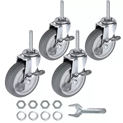 Finnhomy Caster Wheels 3 Inch Set Of 4 Heavy Duty Threaded Stem Casters Swivel • $24.01