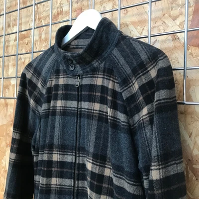 £59 • Buy A.P.C Tartan Wool Harrington Bomber Jacket  Black/Brown Size S SMALL
