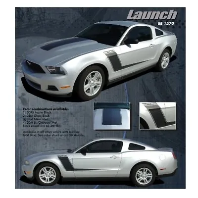 Ford Mustang 2010-2012 Launch Side Graphic Kit - Metallic Silver • $102.99