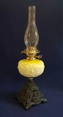 Antique Victorian Oil Lamp Yellow Font/Fount Tested And Working • £54