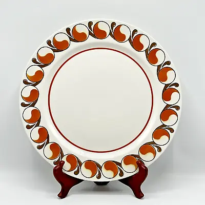 Vintage Mikasa Mediterranean Platter 12” Round Ying Yang MCM Orange & White  • $19.85