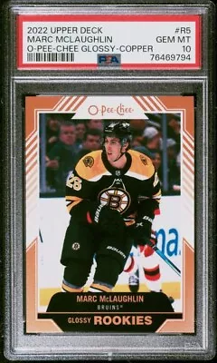 Marc McLaughlin 2022-23 Upper Deck Series 1 O-Pee-Chee Gloss Copper #5 PSA 10 • $35