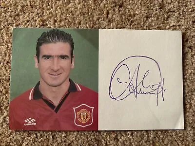 Eric Cantona Hand Signed Club Card Rare Autograph Man Utd Manchester • £99.99