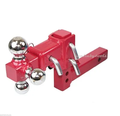 Adjustable Tri-Ball Hitch Mount 12  Vertical 3 Way Hitch Ball 2  Solid Receiver • $99.99