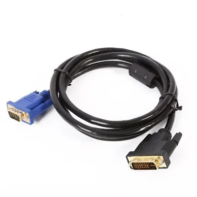 2M DVI To VGA Cable 24+5pin DVI-I To VGA D-Sub HD15 Gold Video Converter Lead • £4.44
