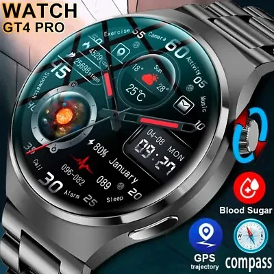 Waterproof GT4 PRO Smart Watch NFC GPS Tracker Bluetooth Call Men Sport Watches • £23.92