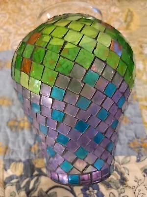 Mosaic Multicolored Vase 7  Tall  • $8