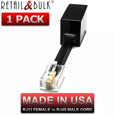 Phone Jack To Ethernet Adapter RJ11 Female To RJ45 Male For Landline Telephone • $7.99