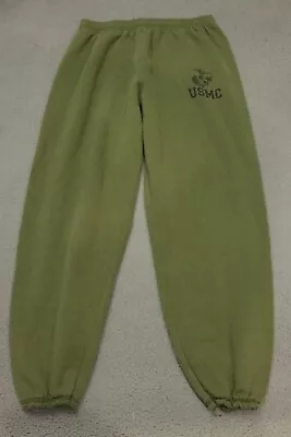 Vintage USMC Sweatpants  Men's Size Large Olive Green Marine Corps USA A1 • $30