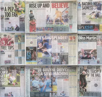 Various Newspaper Football Match Reports 23rd Sept' 2019 Mirror Sun Star Metro • £1.20