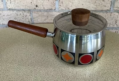 Retro Vintage Saucepan Fondue Potgeometric PatternPrinz Isotherm Unmarked. • $25